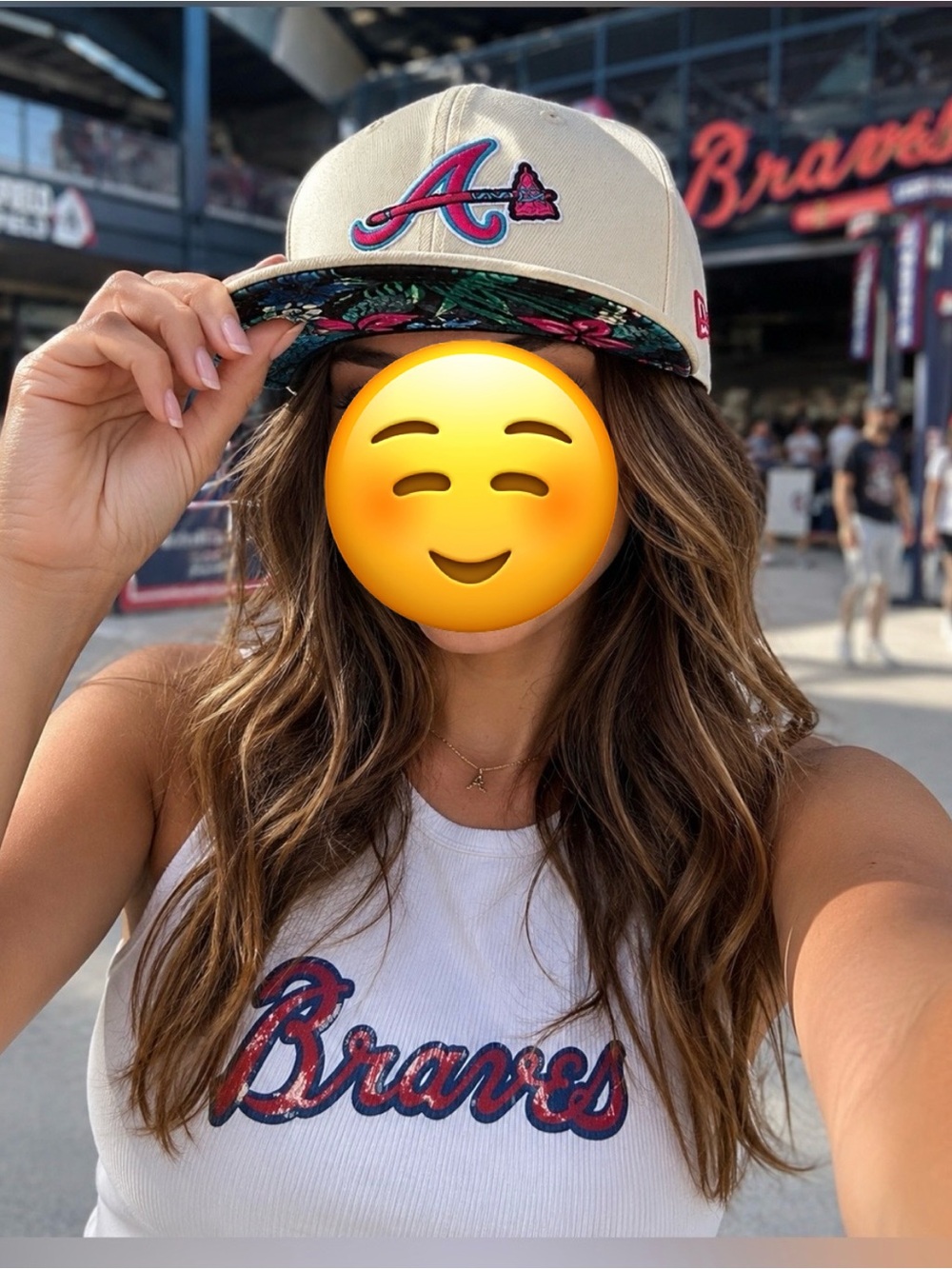New Era Cream and Pink Women's Hat | NWOT